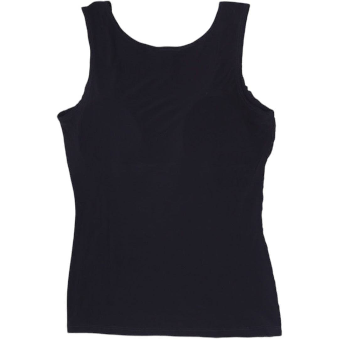 Y2K Ladies Fashion One USA Black Crinkle Textured Tank Top Size 2XL
