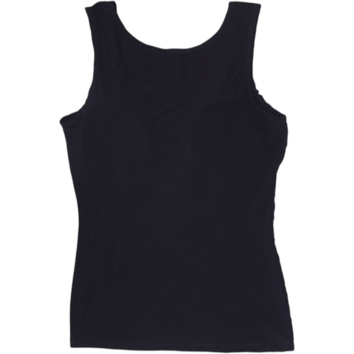 Y2K Ladies Fashion One USA Black Crinkle Textured Tank Top Size 2XL
