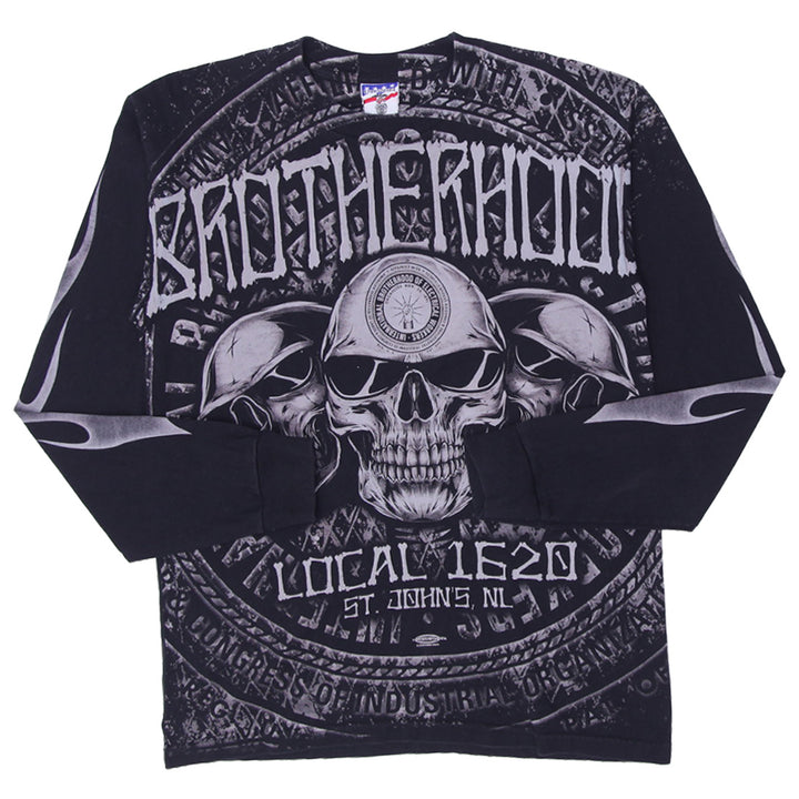Mens Y2K Union Made I.B.E.W. Long Sleeved T-Shirt