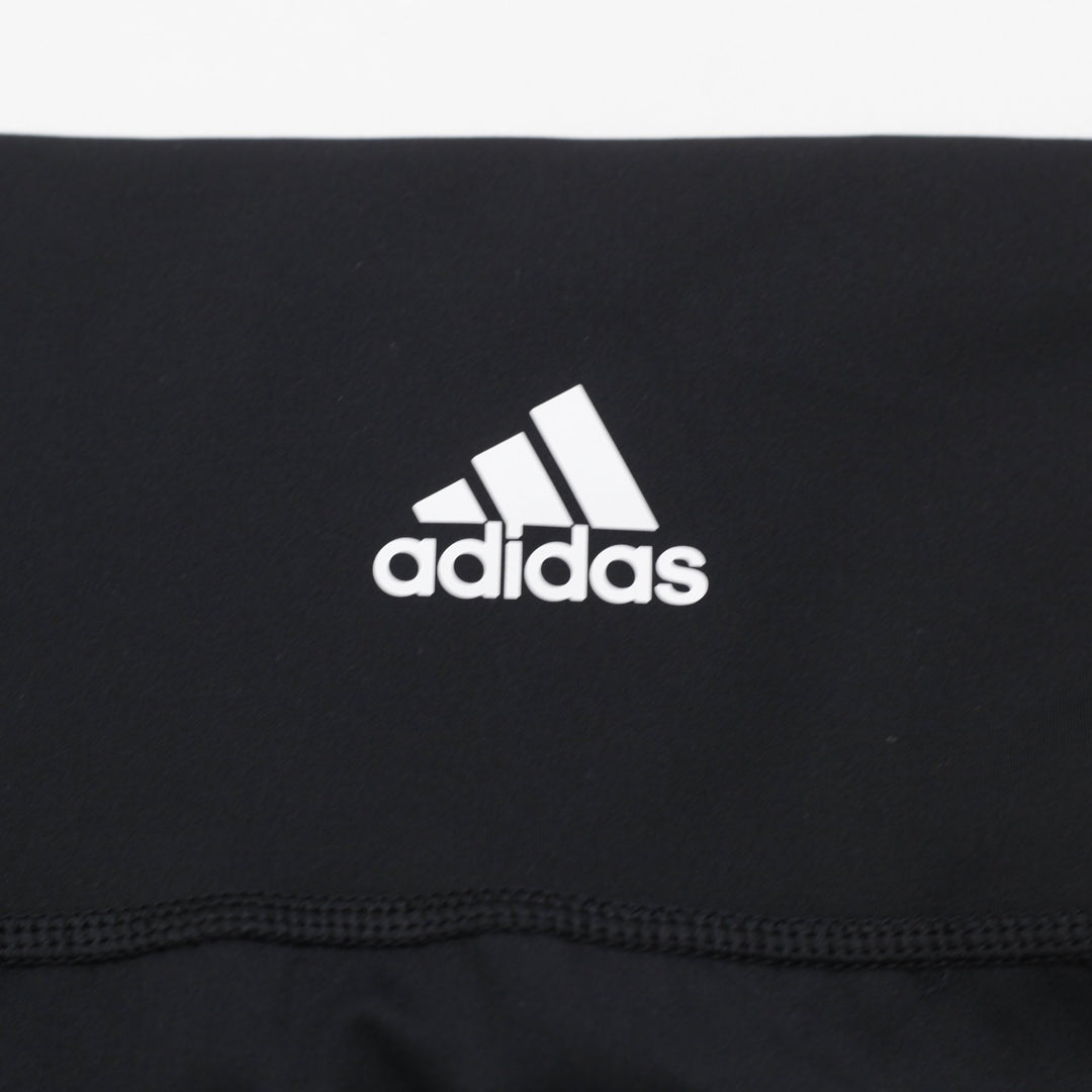 Ladies Adidas Leggings Black Slim Fit Striped Waistband Size M