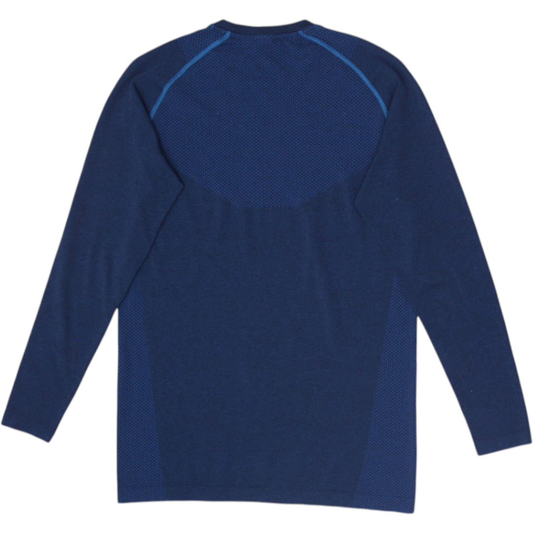 Mens Gymshark Long Sleeve Shirt Navy Athletic Top Moisture Wicking