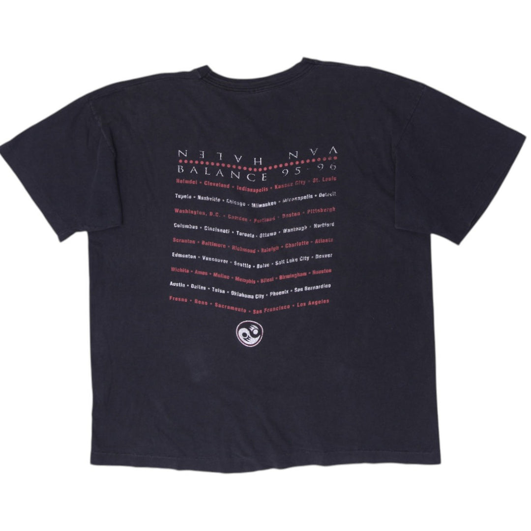 Vintage 1995 Van Halen Balance Tour T-Shirt Fruit of the Loom Blue Bar Size XL