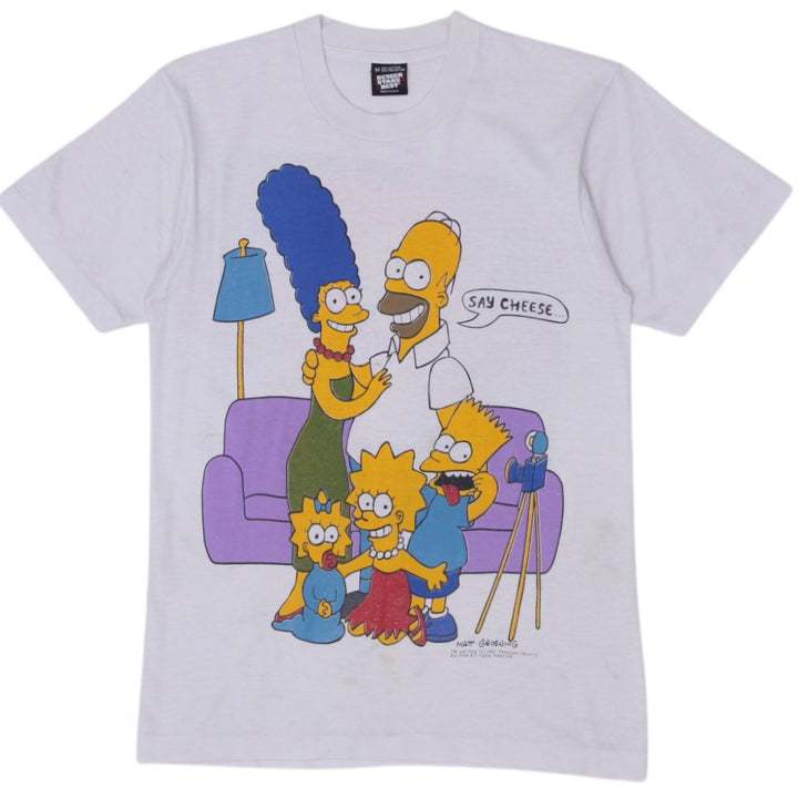 Vintage 1990 The Simpsons Family Portrait T-Shirt Single Stitch Made In USA M | Migration_T-Shirts | Fashion Rerun