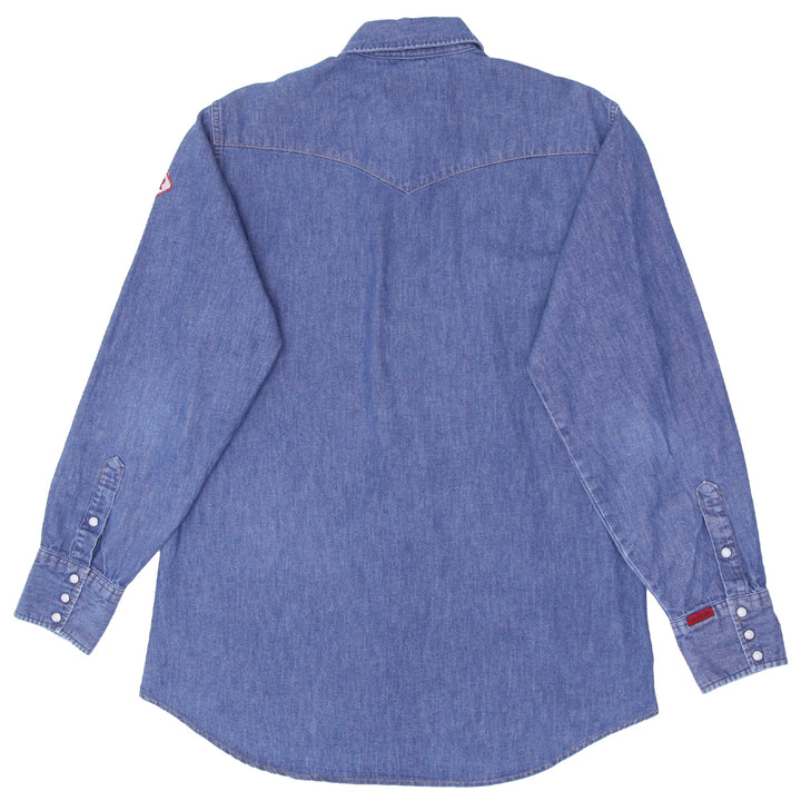 Mens Wrangler Flame Resistant Long Sleeve Denim Work Shirt - Fashion Rerun Vintage Migration_Shirt