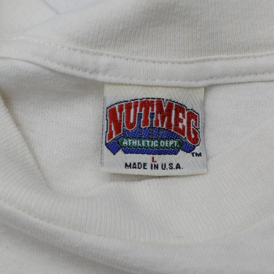 Vintage Nutmeg Mills Chicago Bulls T-Shirt White NBA Graphic 1991 Made In USA L | Migration_T-Shirts - Back V | Fashion Rerun