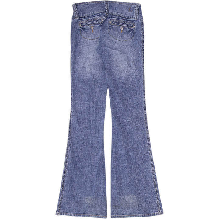 Y2K Ladies Hydraulic Jeans Blue Bootcut Denim Style