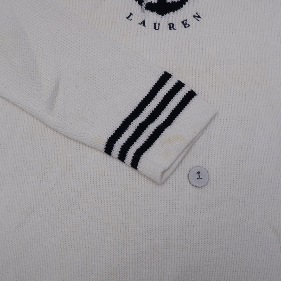 Vintage Ladies Ralph Lauren Sweater White Anchor | Migration_Jumper & Knitwear RL Collection - Alternate View | Fashion Rerun