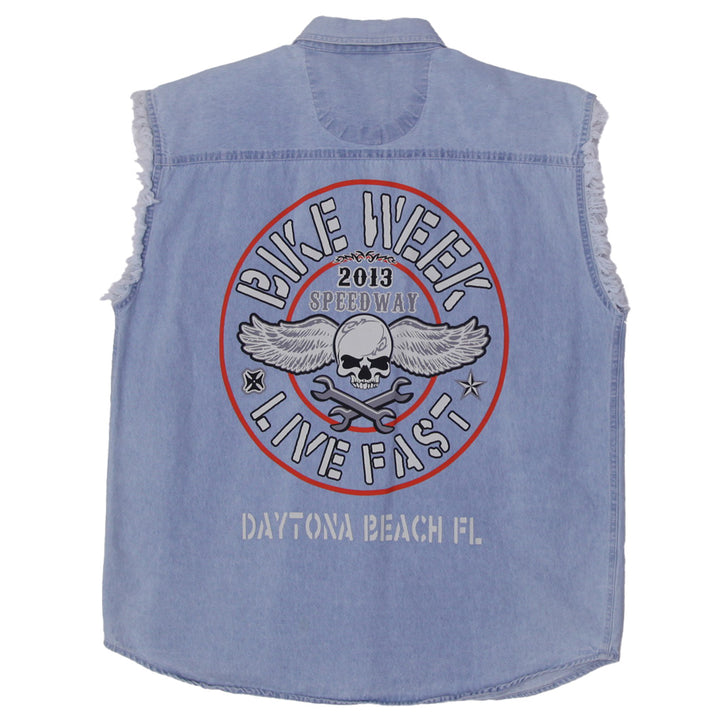 Mens Bikers World Authentic Jeanswear Denim Vest