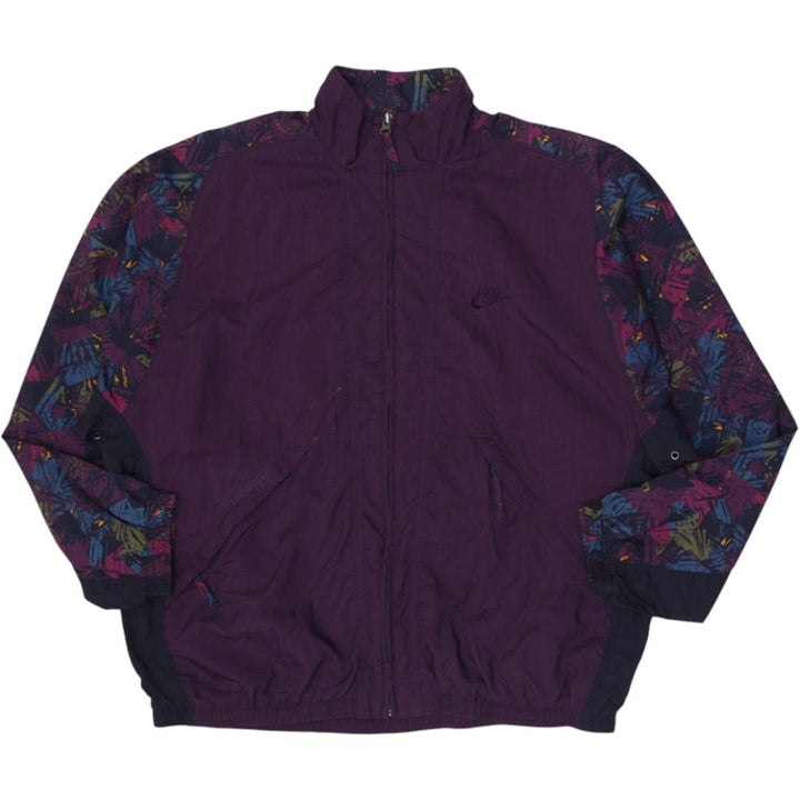 Vintage Nike Windbreaker Jacket Women's Full Zip Printed Sleeve Purple