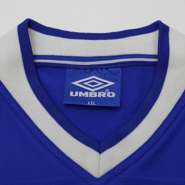 Vintage Mens Umbro Everton Jersey Blue Soccer Team Embroidered Size XXL