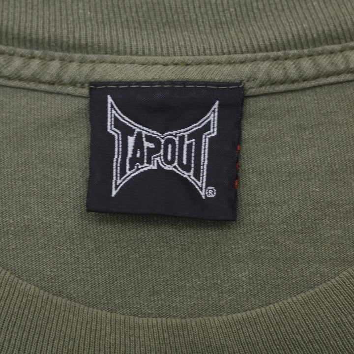 Y2K Mens Tapout Military Olive Green Patriotic Graphic T-Shirt Large