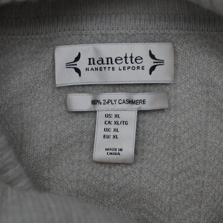 Ladies Nanette Lepore 100% 2-Ply Cashmere Turtleneck Tunic Sweater Size XL