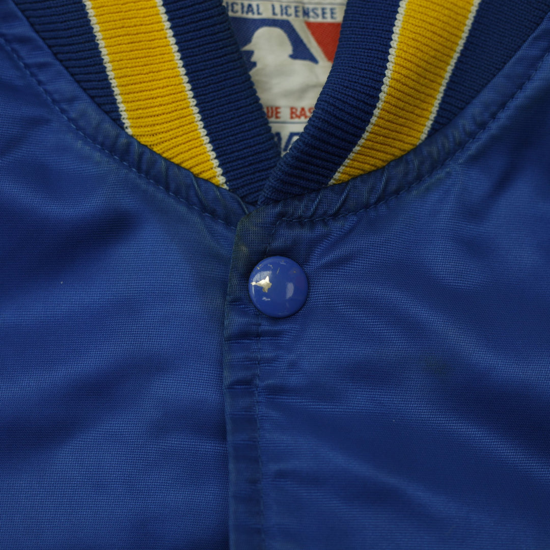 Vintage 90s Starter MLB Milwaukee Brewers Button Up Satin Jacket Size L | Migration_Jackets - View 17 | Fashion Rerun