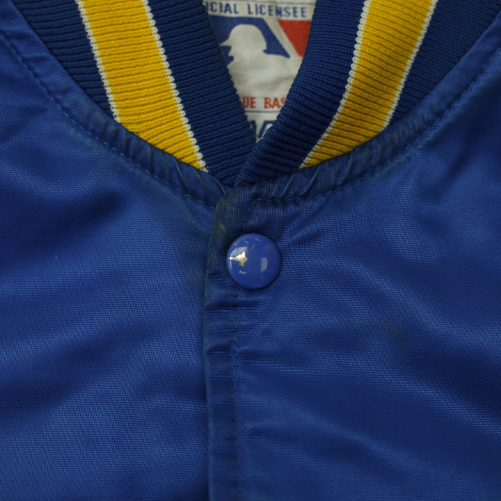 Vintage 90s Starter MLB Milwaukee Brewers Button Up Satin Jacket Size L | Migration_Jackets - View 17 | Fashion Rerun