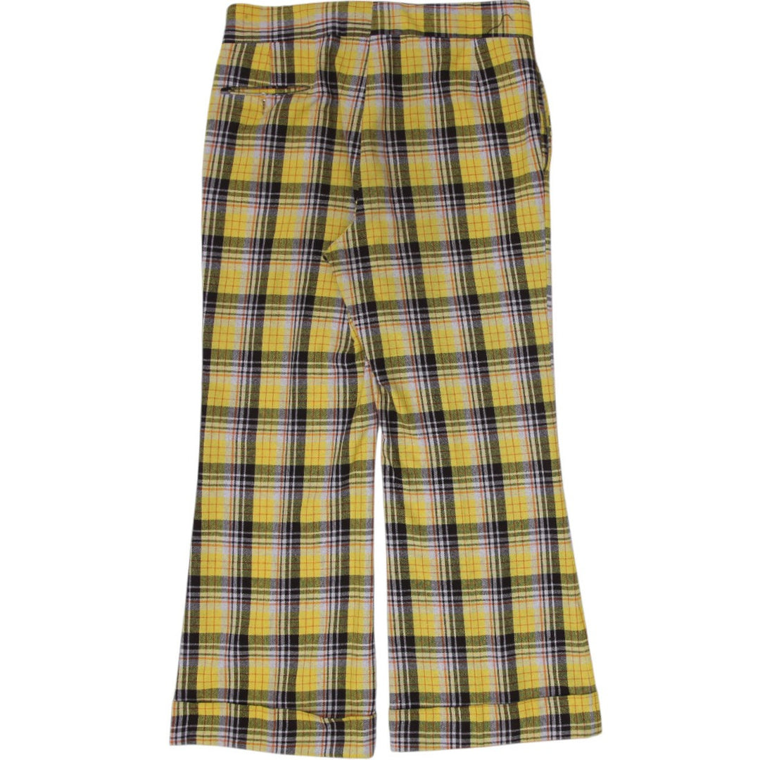 Vintage Riviera Plaid Wool Trousers Pants Size S | Migration_Pants MJ DROP - Side View | Fashion Rerun