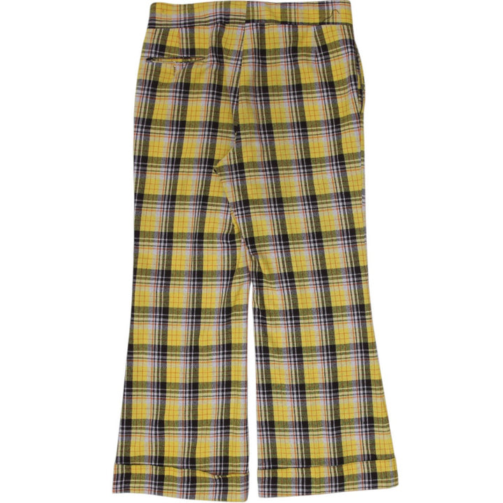 Vintage Riviera Plaid Wool Trousers Pants Size S | Migration_Pants MJ DROP - Side View | Fashion Rerun