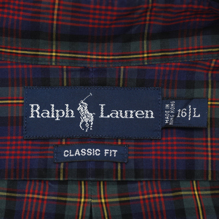 Mens Ralph Lauren Classic Fit Plaid Long Sleeve Shirt Size 16/L