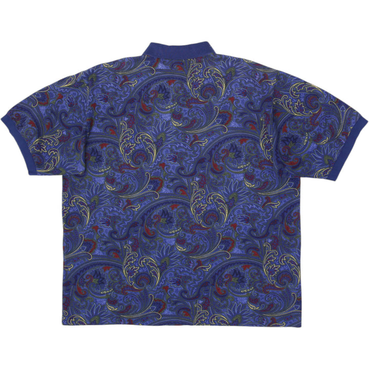 Mens Bobby Jones Paisley Cotton Short Sleeve Retro Polo T-Shirt XL
