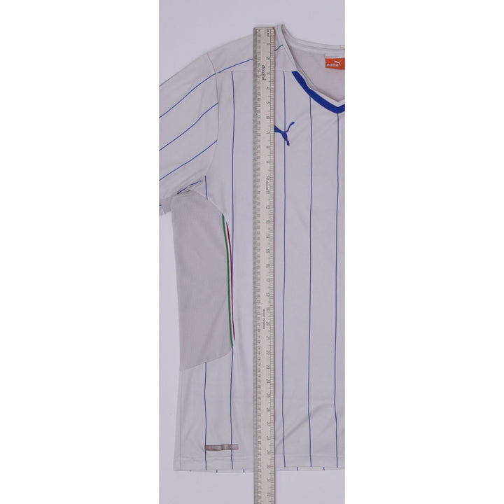 Mens Puma Italy Soccer Jersey White Pinstripe Dry Cell