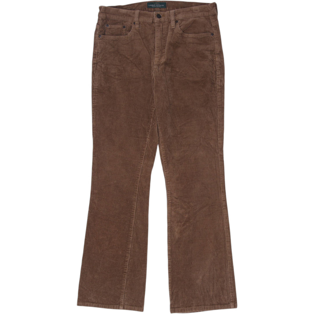Ladies Ralph Lauren Corduroy Trousers Brown LRL Stylish Retro