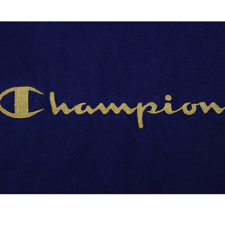 Vintage Champion Embroidered Logo Cotton T-Shirt Size L