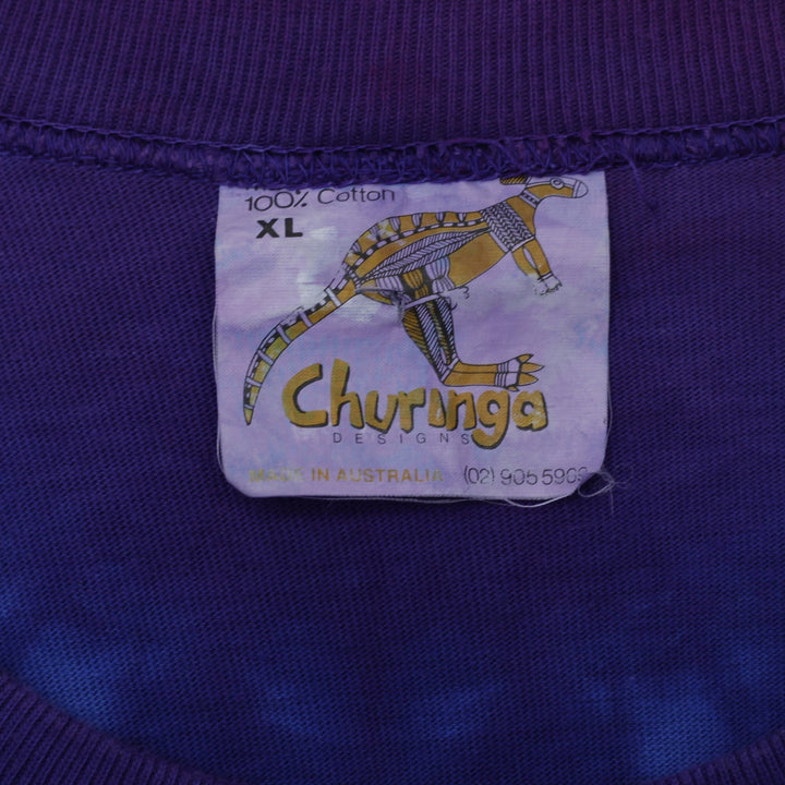 Vintage Churinga Designs "Whale Song Dreaming" T-Shirt Single Stitch XL Tie Dye | Migration_T-Shirts - Back V | Fashion Rerun
