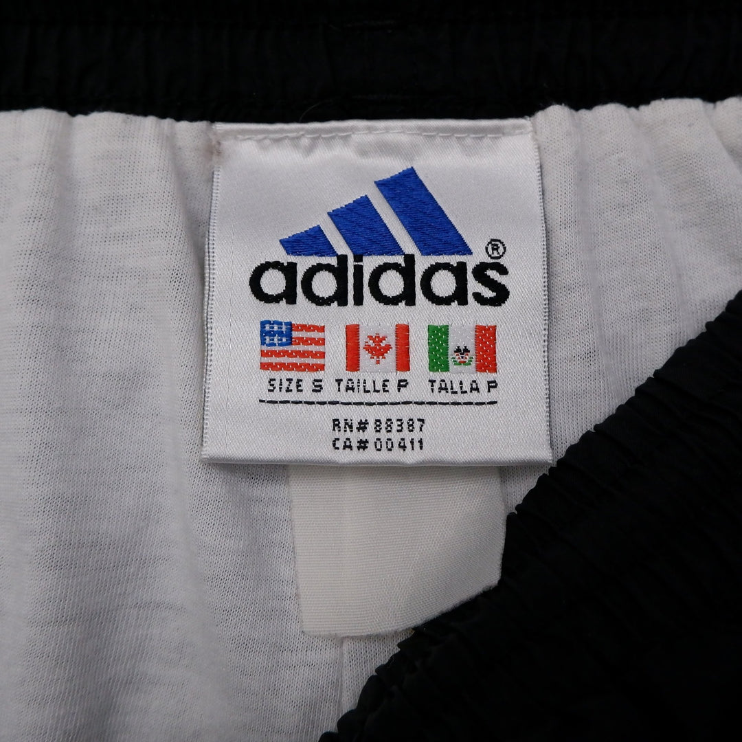 Vintage Embroidered Adidas Logo Black Sports Nylon Pants