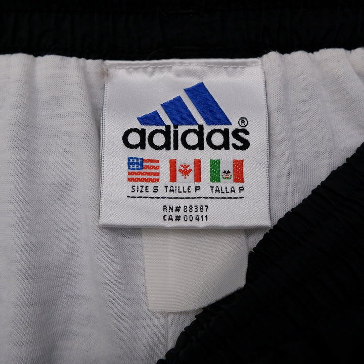 Vintage Embroidered Adidas Logo Black Sports Nylon Pants