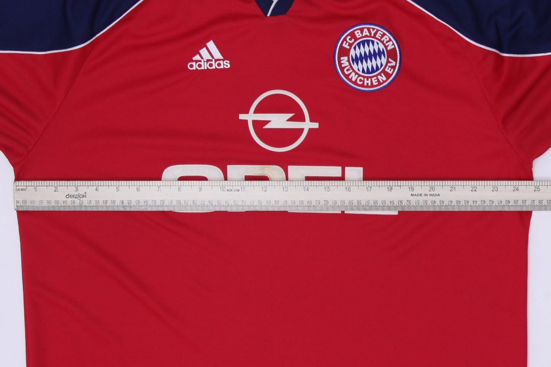 Vintage Mens 90s Adidas FC Bayern Munich Jersey Red Soccer Logo Opel