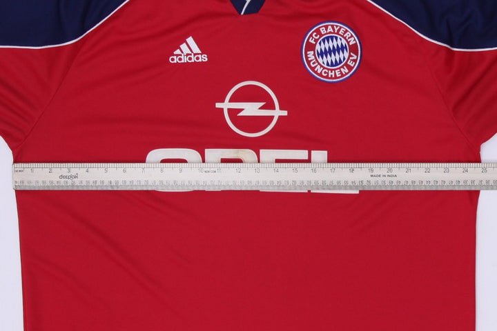 Vintage Mens 90s Adidas FC Bayern Munich Jersey Red Soccer Logo Opel