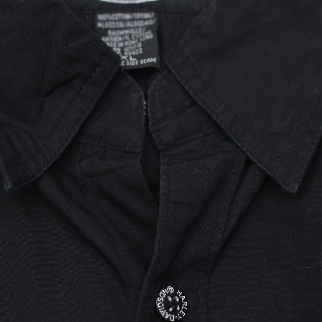 Mens Harley Davidson Motorcycles Embroidered Long Sleeve Shirt - Fashion Rerun Vintage Migration_Shirt