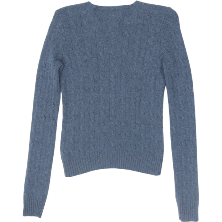 Vintage Ladies Ralph Lauren Slim Fit Cable Knit 100% Cashmere Sweater