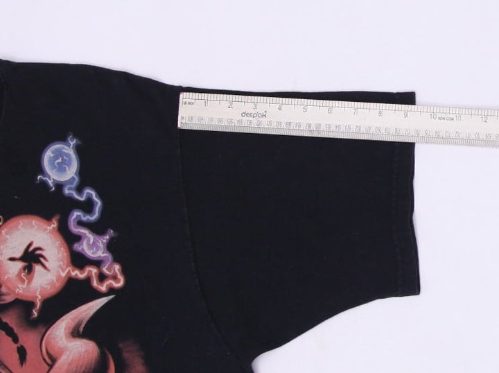 Vintage 90s Liquid Blue Dragon Priestess Sorceress Black T-Shirt Made In USA XL | Migration_T-Shirts - View 7 | Fashion Rerun