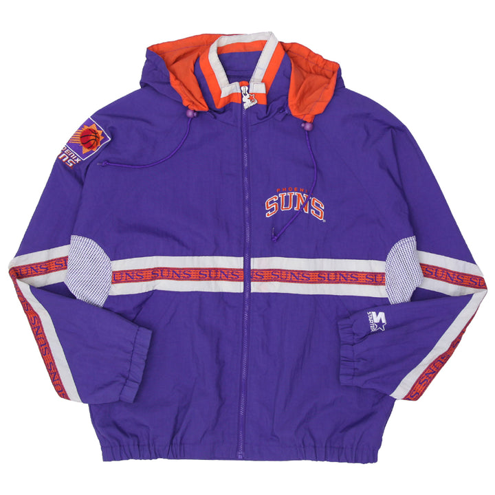 Vintage 90's Phoenix Suns Starter Hooded Jacket Purple Nylon Size Large - Fashion Rerun Vintage Migration_Jacket