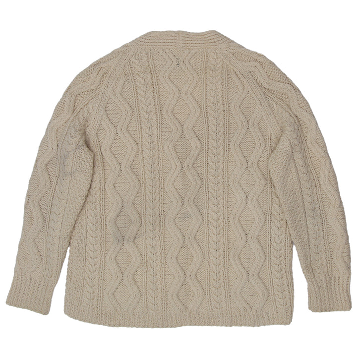 Vintage Kennedy Of Ardara Hand-Knit Irish Wool Cardigan Sweater Cable Knit Unisex - Fashion Rerun Vintage Migration_Sweaters