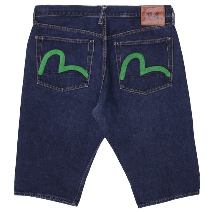 Y2K Mens Evisu No.4 0011S Button Fly Denim Shorts