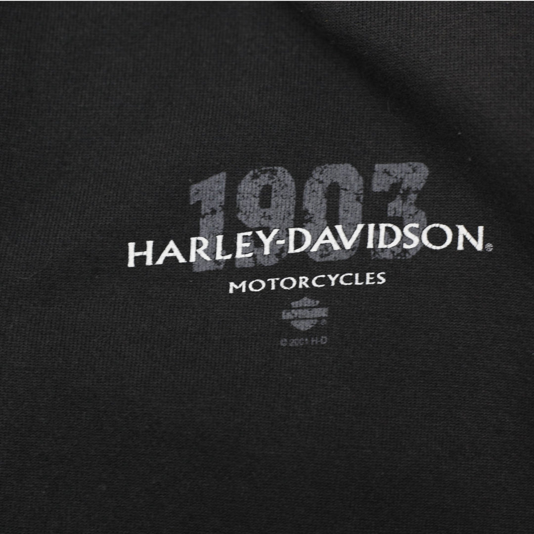 Vintage Mens Harley Davidson Hoodie Black Full Zip Graphic | Migration_Hoodies - Detail View | Fashion Rerun