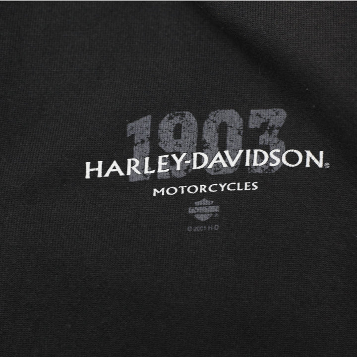 Vintage Mens Harley Davidson Hoodie Black Full Zip Graphic | Migration_Hoodies - Detail View | Fashion Rerun