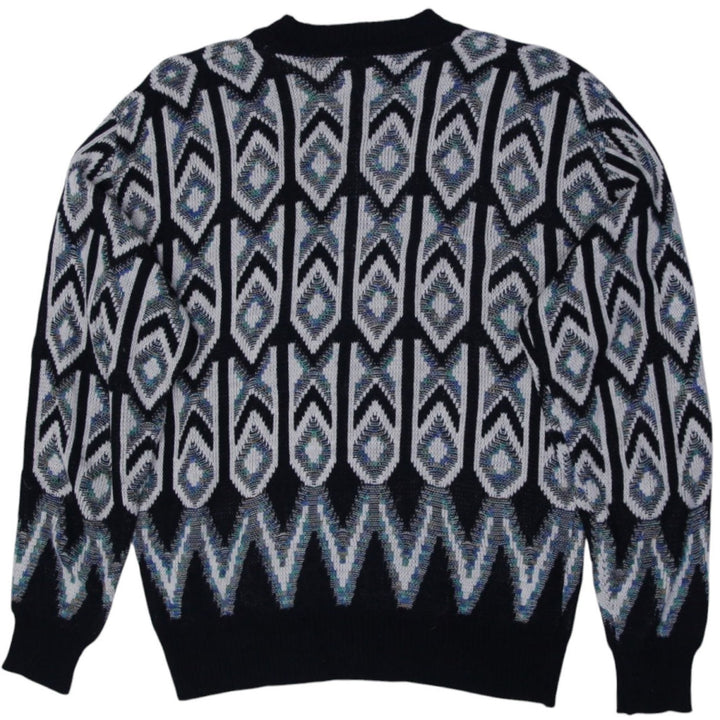 Vintage London Fog Cardigan Geometric Pattern Sweater | Migration_Jumper & Knitwear - Side View | Fashion Rerun