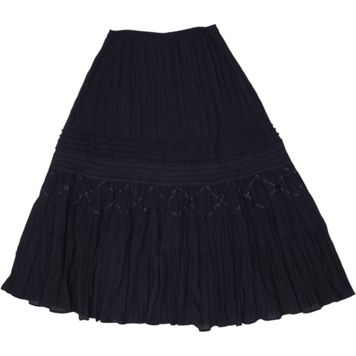 Y2K Jessica Plus Black Crinkle Gauze Boho Maxi Skirt Size 16W