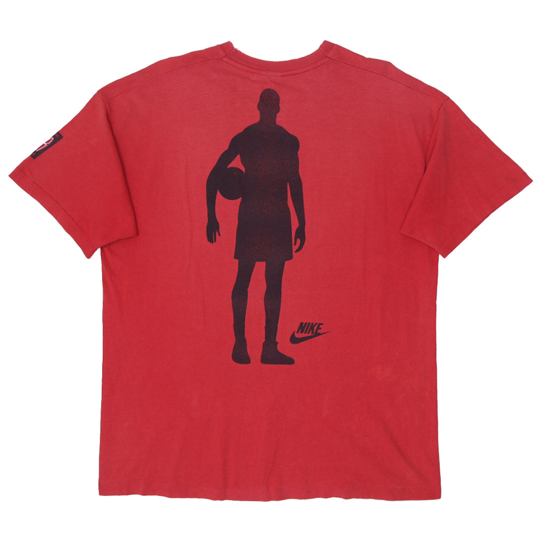 Vintage Nike Jordan Big Logo T-Shirt 90s Single Stitch Distressed Collar