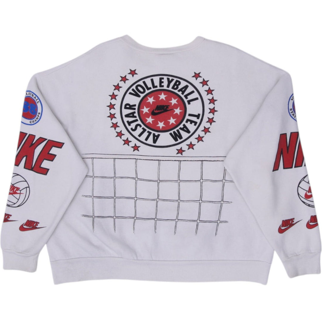 Vintage 90s Nike Volleyball Team All-Star Pullover Sweatshirt Made In USA XL