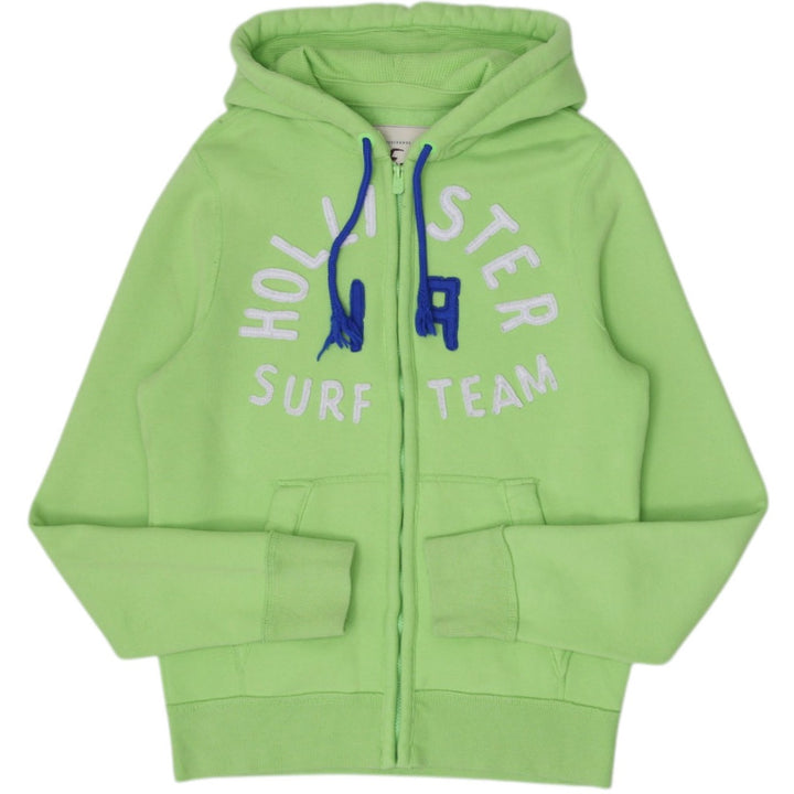 Y2K Mens Hollister Full Zip Green Pullover Hoodie Medium