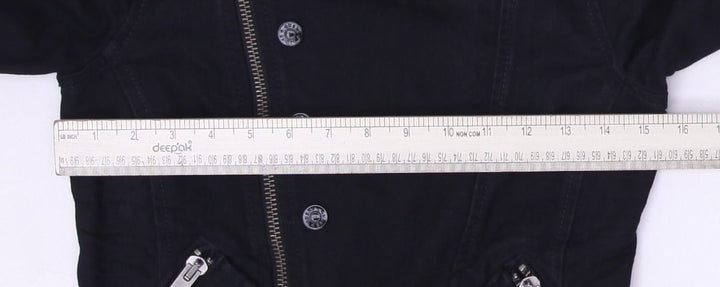 Y2K Ladies Guess Black Double Breasted Zipper Casual Jacket Size XS | Migration_Jackets - Detail View | Fashion Rerun