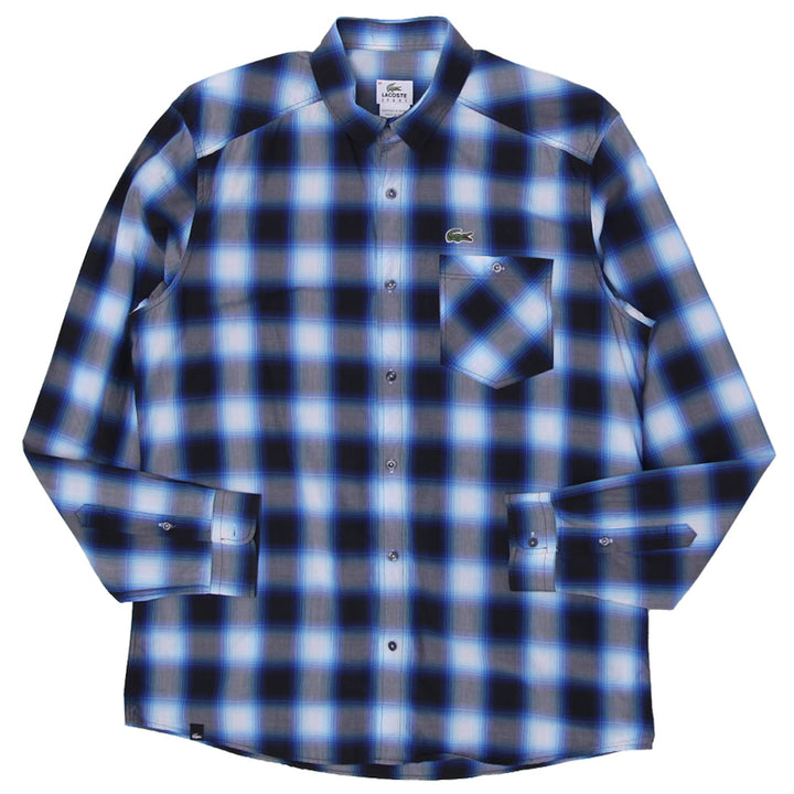 Mens Lacoste Sport Plaid Buttondown Longsleeve Shirt