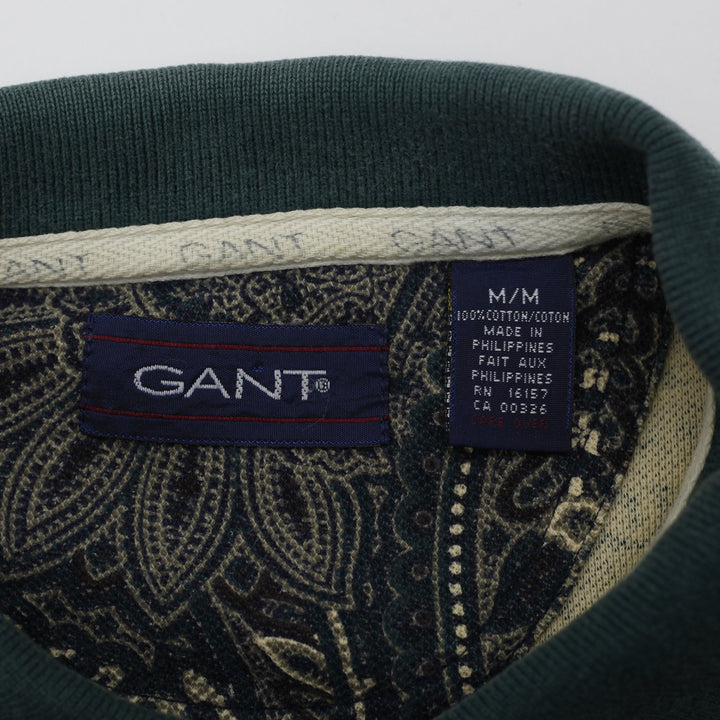Mens GANT Paisley Pattern Short Sleeve Cotton Polo Shirt Size M