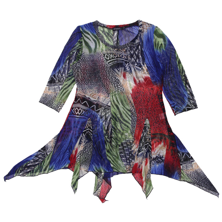 Y2K Mesh Multi Color Tunic Top - Fashion Rerun Vintage Migration_Tops