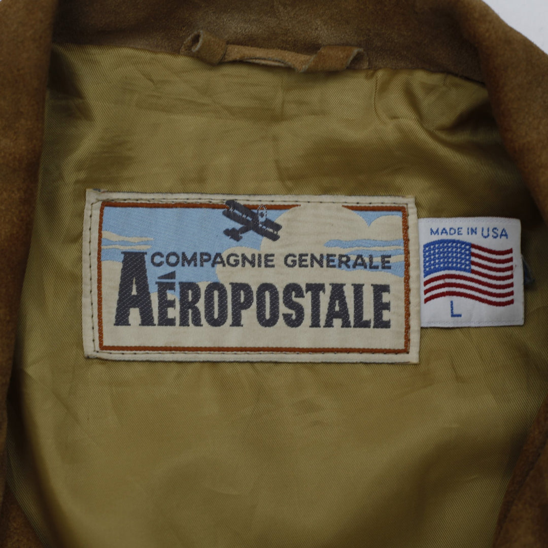 Vintage Aeropostale 80's Schott Western Brown Suede Jacket Made In USA Large | Migration_Jackets - Back View | Fashion Rerun