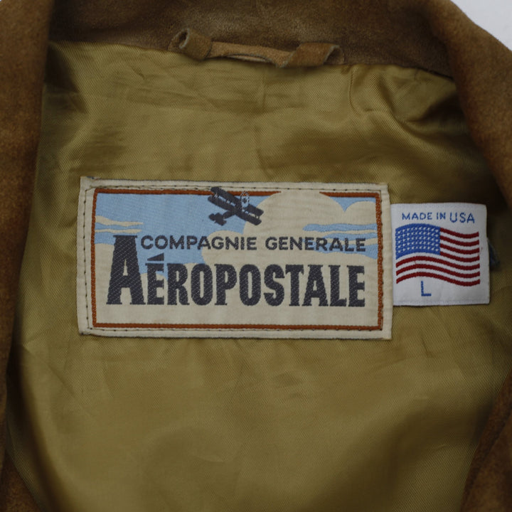 Vintage Aeropostale 80's Schott Western Brown Suede Jacket Made In USA Large | Migration_Jackets - Back View | Fashion Rerun