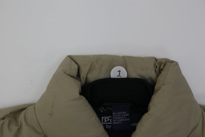 Vintage Mens Polo Ralph Lauren Puffer Jacket Beige Down Fill